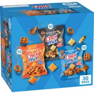 chex mix classics cheddar traditional bold 30 bags variety pack